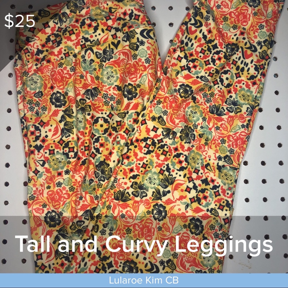 Lularoe floral ‘tall and/or curvy’ leggings